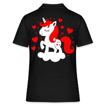 Bébé licorne contrastée - Polo Femme - noir - Dos - Ailine (174cm)