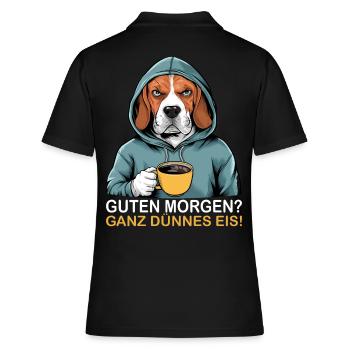 Bonjour très mince glace drôle beagle - Polo Femme - noir - Dos - Ailine (174cm)
