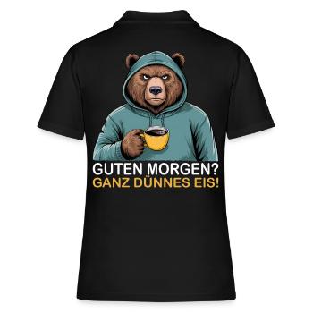 Bonjour très mince glace Grizzly drôle d’ours - Polo Femme - noir - Dos - Ailine (174cm)