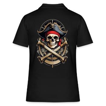 Drapeaux de pirate crâne Jolly Roger costume de pirate - Polo Femme - noir - Dos - Ailine (174cm)