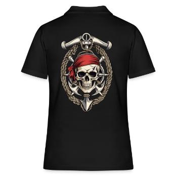 Costume de Pirate Drapeau Drapeau Jolly Roger - Polo Femme - noir - Dos - Ailine (174cm)
