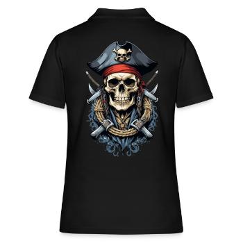 Costume de Pirate Drapeau Drapeau Jolly Roger - Polo Femme - noir - Dos - Ailine (174cm)