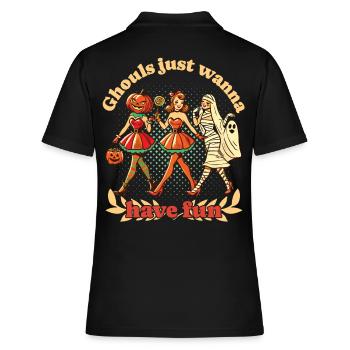 Ghouls Just Wanna Have Fun Halloween Party - Frauen Polo Shirt - Schwarz - Hinten - Ailine (174cm)
