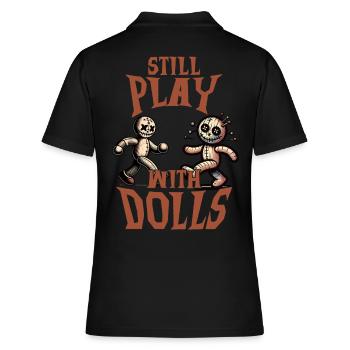 Voodoo Puppe Gruseliges Party Design Still Playing - Frauen Polo Shirt - Schwarz - Hinten - Ailine (174cm)