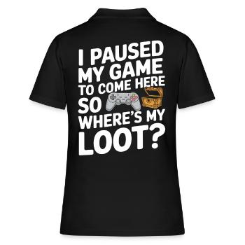 Gamer Gaming Zocken Zocker - Frauen Polo Shirt - Schwarz - Hinten - Ailine (174cm)