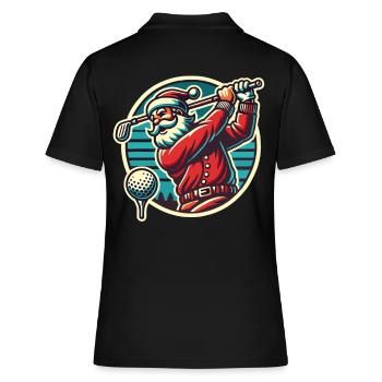 Golfspielender Weihnachtsmann Retro Stil - Frauen Polo Shirt - Schwarz - Hinten - Ailine (174cm)