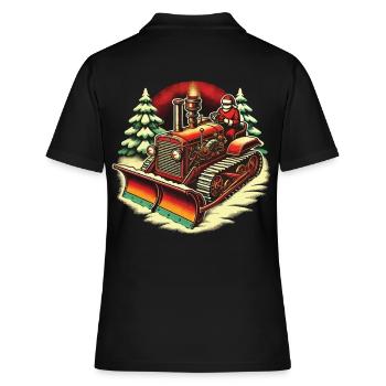 Winter Weihnachten Schneeräummaschine Fahrzeug - Frauen Polo Shirt - Schwarz - Hinten - Ailine (174cm)