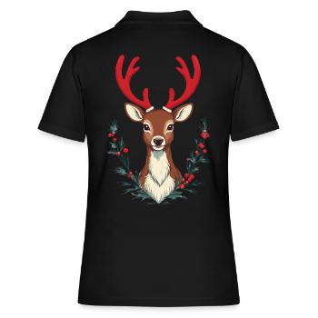 Renne festif pour Noël - Polo Femme - noir - Dos - Ailine (174cm)