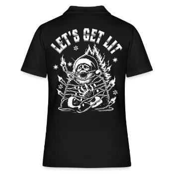 Funny Santa Claus Let's Get Lit - Women's Polo Shirt - black - Back - Ailine (174cm)