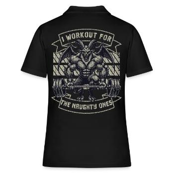 Krampus Trainiert Für Die Unartigen - Frauen Polo Shirt - Schwarz - Hinten - Ailine (174cm)