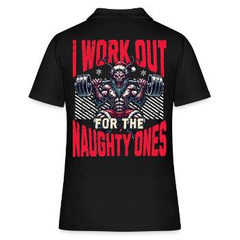 Krampus Trainiert Für Die Frechen - Frauen Polo Shirt - Schwarz - Hinten - Ailine (174cm)