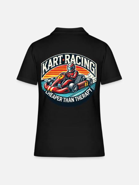 Les courses de kart moins chères que la thérapie - Polo Femme - noir