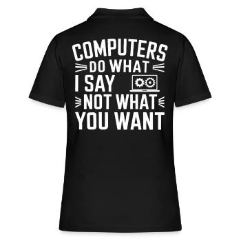 Administrator Support Nerd Computer Tech - Women's Polo Shirt - black - Back - Ailine (174cm)