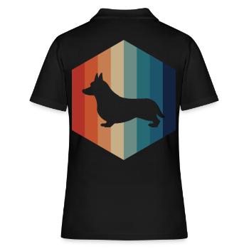 Corgi Vintage Hexagone - Polo Femme - noir - Dos - Ailine (174cm)