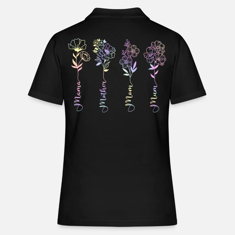 MOTHER S DAY FLOWERS - Women's Polo Shirt - black