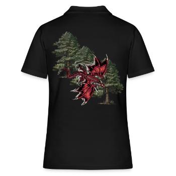 Animal mythique dragon fable dragon personnage de conte de fées dino - Polo Femme - noir - Dos - Ailine (174cm)