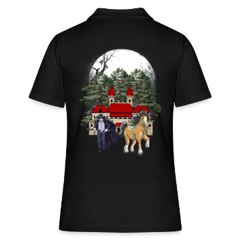 Conte de fées Fantasy Médiéval Chevalier Forteresse Château - Polo Femme - noir - Dos - Ailine (174cm)