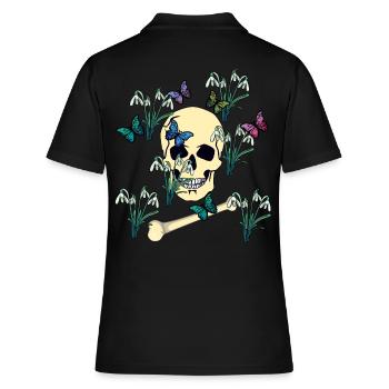 Schmetterlinge Falter Tod Ende Jenseits sterben - Frauen Polo Shirt - Schwarz - Hinten - Ailine (174cm)
