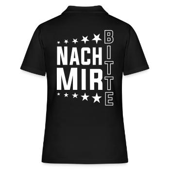 nach mir bitte - Frauen Polo Shirt - Schwarz - Hinten - Ailine (174cm)