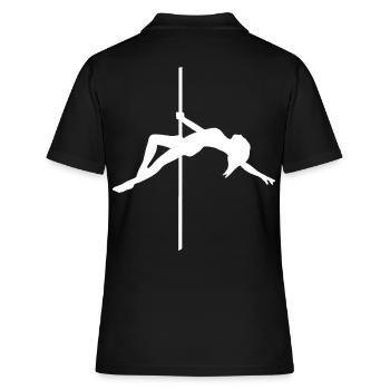 Poledance Figur - Tanz Pose - Frauen Polo Shirt - Schwarz - Hinten - Ailine (174cm)