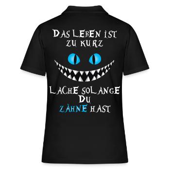 Katze Grinsekatze Geschenk Weihnachtsgeschenk - Frauen Polo Shirt - Schwarz - Hinten - Ailine (174cm)