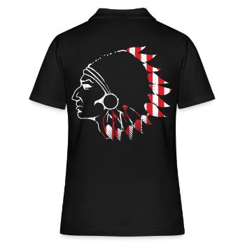 Indianer - Frauen Polo Shirt - Schwarz - Hinten - Ailine (174cm)
