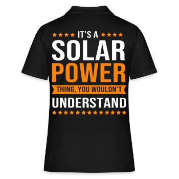 Énergies renouvelables, cellules solaires, photovoltaïque - Polo Femme - noir - Dos - Ailine (174cm)
