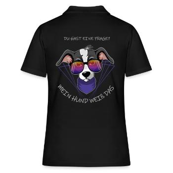 Hund mit Brille - Frauen Polo Shirt - Schwarz - Hinten - Ailine (174cm)