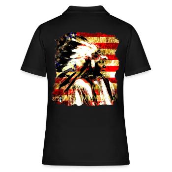 Chef collage sur USA Drapeau 2 - Polo Femme - noir - Dos - Ailine (174cm)