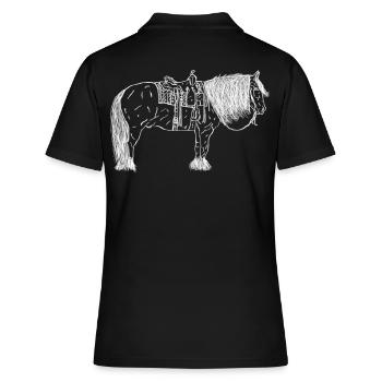 Horse with saddle - Women's Polo Shirt - black - Back - Ailine (174cm)