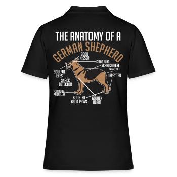 Anatomie Deutscher Schäferhund - Frauen Polo Shirt - Schwarz - Hinten - Ailine (174cm)