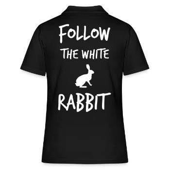 Suivez le lapin blanc - Polo Femme - noir - Dos - Ailine (174cm)