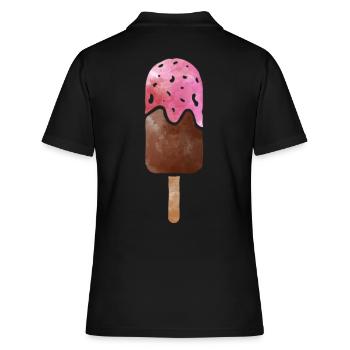 Eiscreme - Frauen Polo Shirt - Schwarz - Hinten - Ailine (174cm)