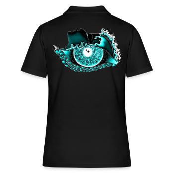 Big eye turquoise, eye, realistic - Women's Polo Shirt - black - Back - Ailine (174cm)