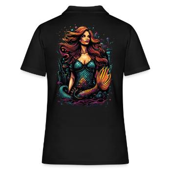 La sirène colorée - une métropole pleine d’imagination - Polo Femme - noir - Dos - Ailine (174cm)