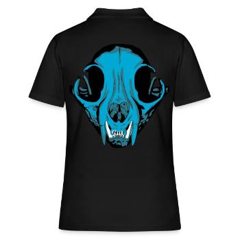 Tête de chien tête de chat tête crâne tête de mort - Polo Femme - noir - Dos - Ailine (174cm)