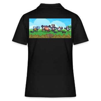 Bauern Gym Pixel-Show - Frauen Polo Shirt - Schwarz - Hinten - Ailine (174cm)