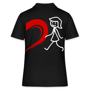 Partnerlook Beziehung Partnerschaft T-Shirt - Frauen Polo Shirt - Schwarz - Hinten - Ailine (174cm)