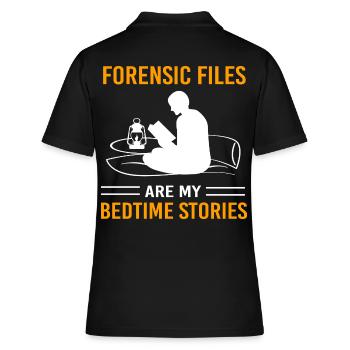 True Crime Krimi - Frauen Polo Shirt - Schwarz - Hinten - Ailine (174cm)