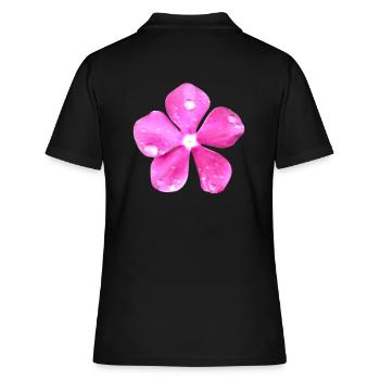 Blume Hippie - Frauen Polo Shirt - Schwarz - Hinten - Ailine (174cm)
