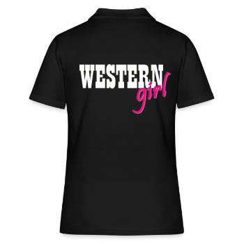 Westerngirl Western cowgirls Reiten - Frauen Polo Shirt - Schwarz - Hinten - Ailine (174cm)