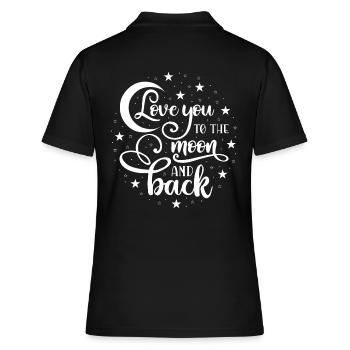 Love - To the Moon and Back - dark - Women's Polo Shirt - black - Back - Ailine (174cm)