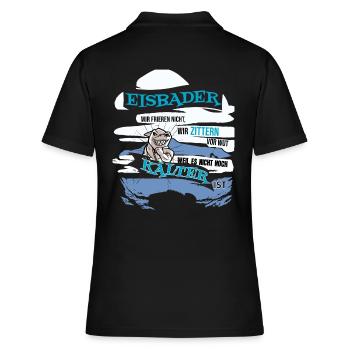 Eisbader Frieren nicht, Winterbader - Frauen Polo Shirt - Schwarz - Hinten - Ailine (174cm)
