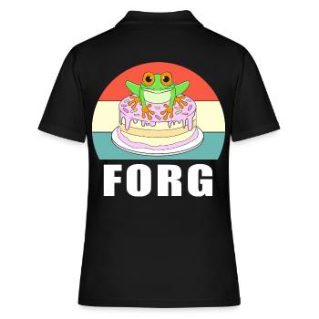 Frosch Laubfrosch - Frauen Polo Shirt - Schwarz - Hinten - Ailine (174cm)