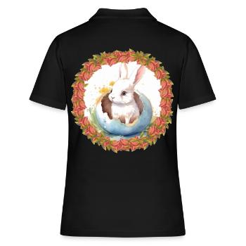 Lapin de Pâques Oeuf de Pâques Lapin de Pâques Oeuf de lapin - Polo Femme - noir - Dos - Ailine (174cm)