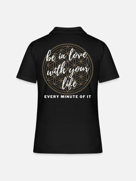 BE IN LOVE with your LIFE - ENERGY Motivation - Polo Femme - noir