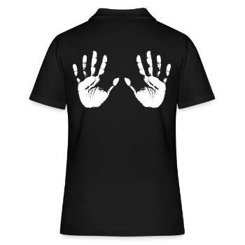 Hände - Frauen Polo Shirt - Schwarz - Hinten - Ailine (174cm)