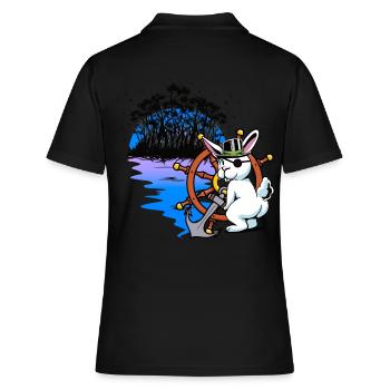 Lapin, Pirate, Boucanier, Piraterie, Fantaisie, Marin - Polo Femme - noir - Dos - Ailine (174cm)