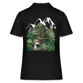 Forêt Tyrolienne, Souris, Gentiane, Alpes, Alm, Nature, Forêt - Polo Femme - noir - Dos - Ailine (174cm)