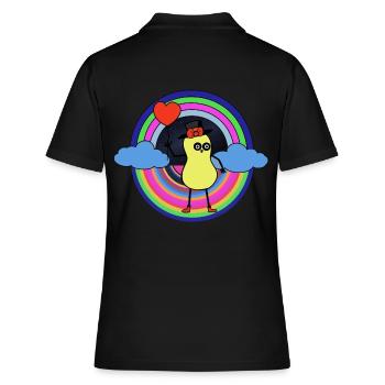 Peanut Dream Nut Kids Good Night Rainbow - Women's Polo Shirt - black - Back - Ailine (174cm)